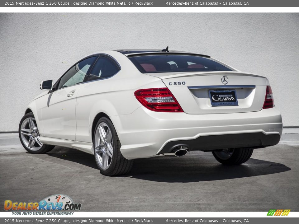 2015 Mercedes-Benz C 250 Coupe designo Diamond White Metallic / Red/Black Photo #2