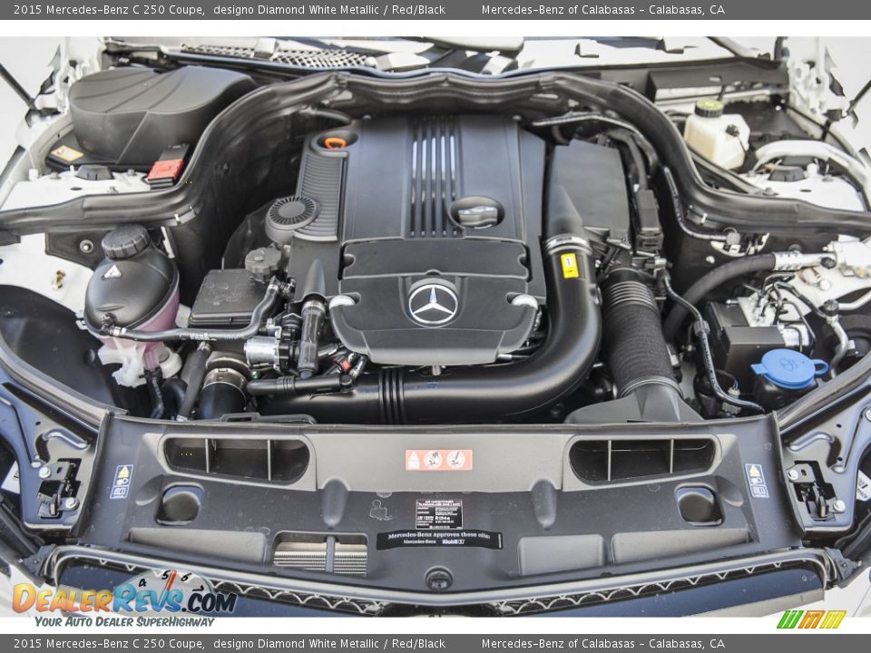 2015 Mercedes-Benz C 250 Coupe designo Diamond White Metallic / Red/Black Photo #9