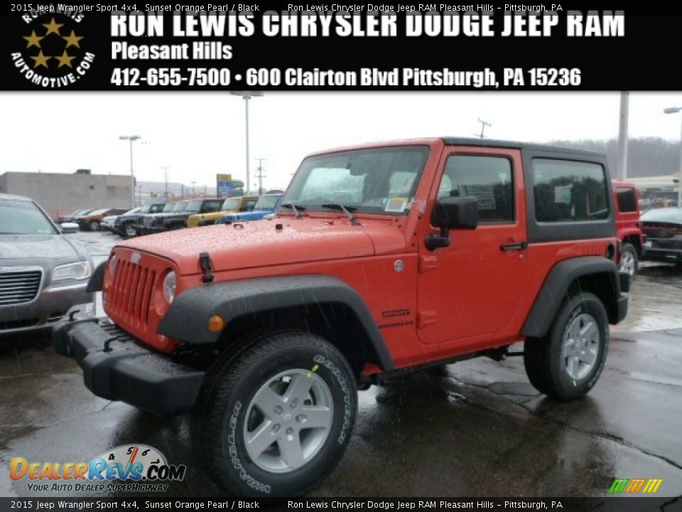 2015 Jeep Wrangler Sport 4x4 Sunset Orange Pearl / Black Photo #1
