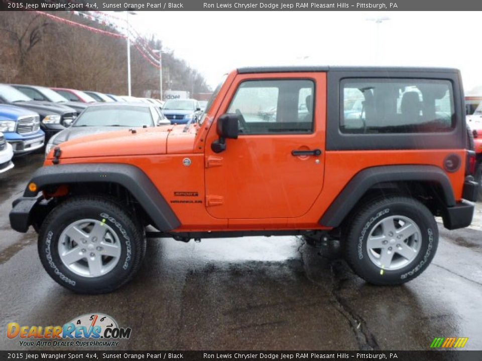 2015 Jeep Wrangler Sport 4x4 Sunset Orange Pearl / Black Photo #2