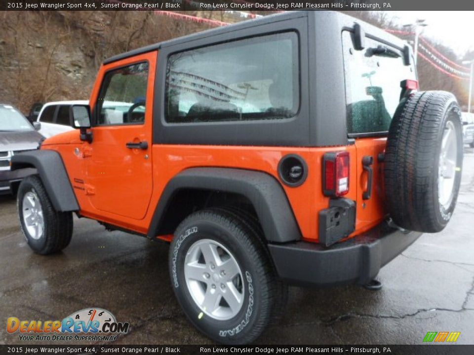 2015 Jeep Wrangler Sport 4x4 Sunset Orange Pearl / Black Photo #3