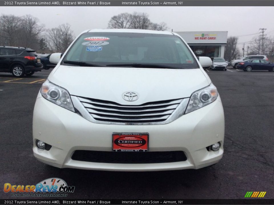 2012 Toyota Sienna Limited AWD Blizzard White Pearl / Bisque Photo #2