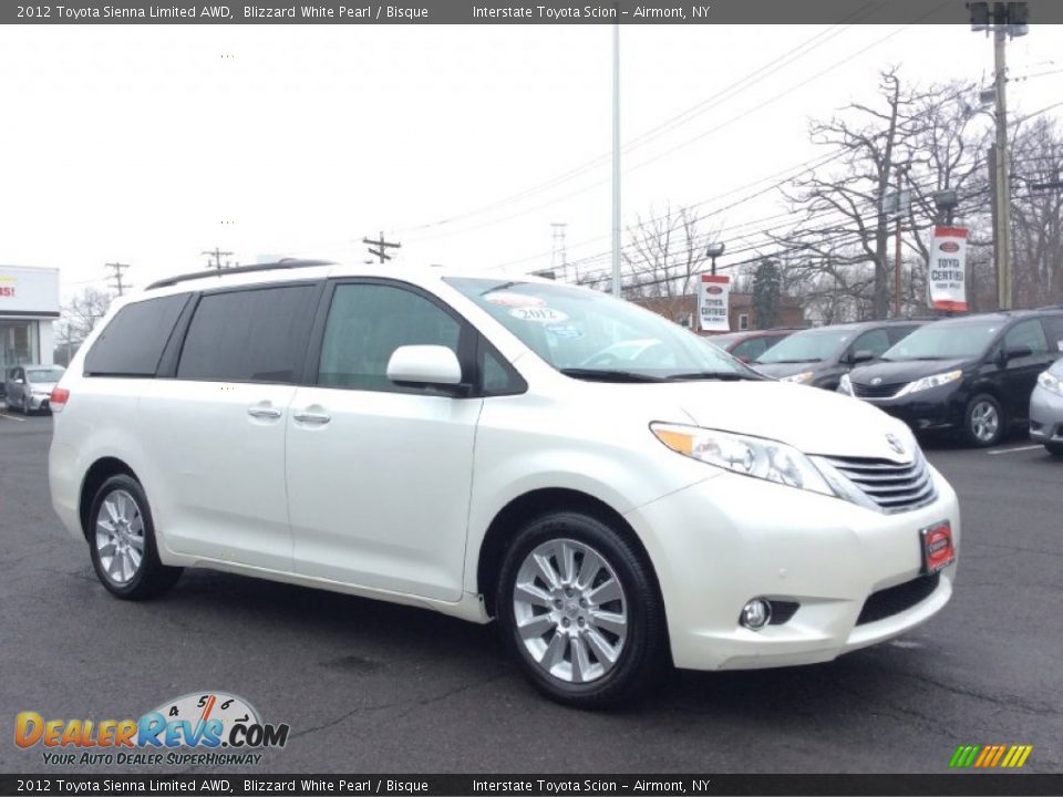 2012 Toyota Sienna Limited AWD Blizzard White Pearl / Bisque Photo #3