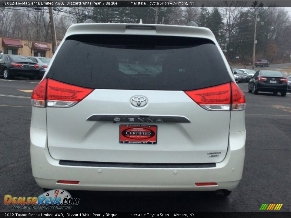 2012 Toyota Sienna Limited AWD Blizzard White Pearl / Bisque Photo #5