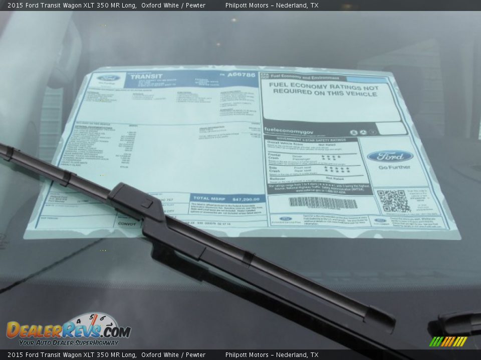 2015 Ford Transit Wagon XLT 350 MR Long Oxford White / Pewter Photo #34