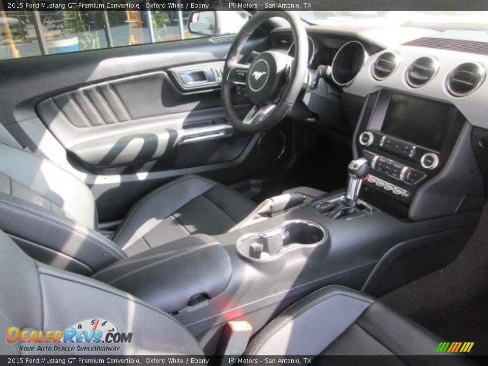 Ebony Interior - 2015 Ford Mustang GT Premium Convertible Photo #11