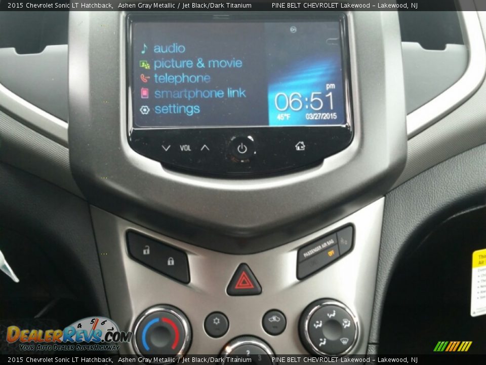 2015 Chevrolet Sonic LT Hatchback Ashen Gray Metallic / Jet Black/Dark Titanium Photo #10