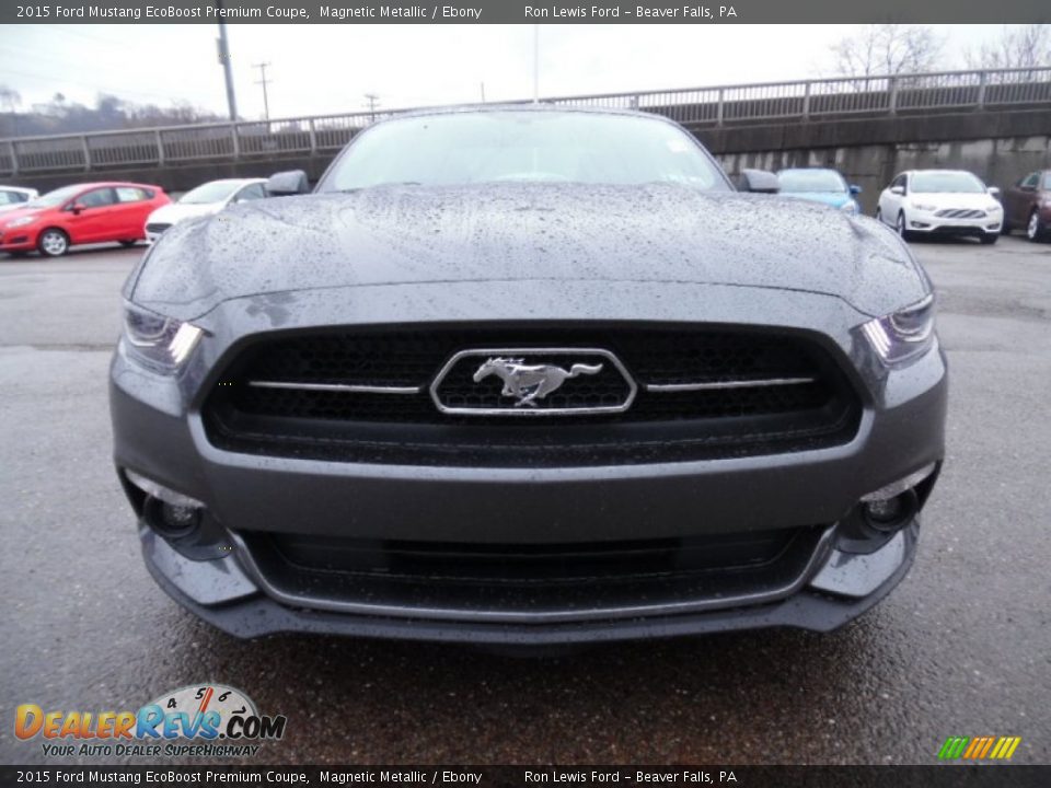 2015 Ford Mustang EcoBoost Premium Coupe Magnetic Metallic / Ebony Photo #3