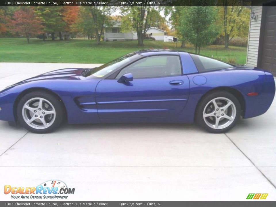 2002 Chevrolet Corvette Coupe Electron Blue Metallic / Black Photo #9