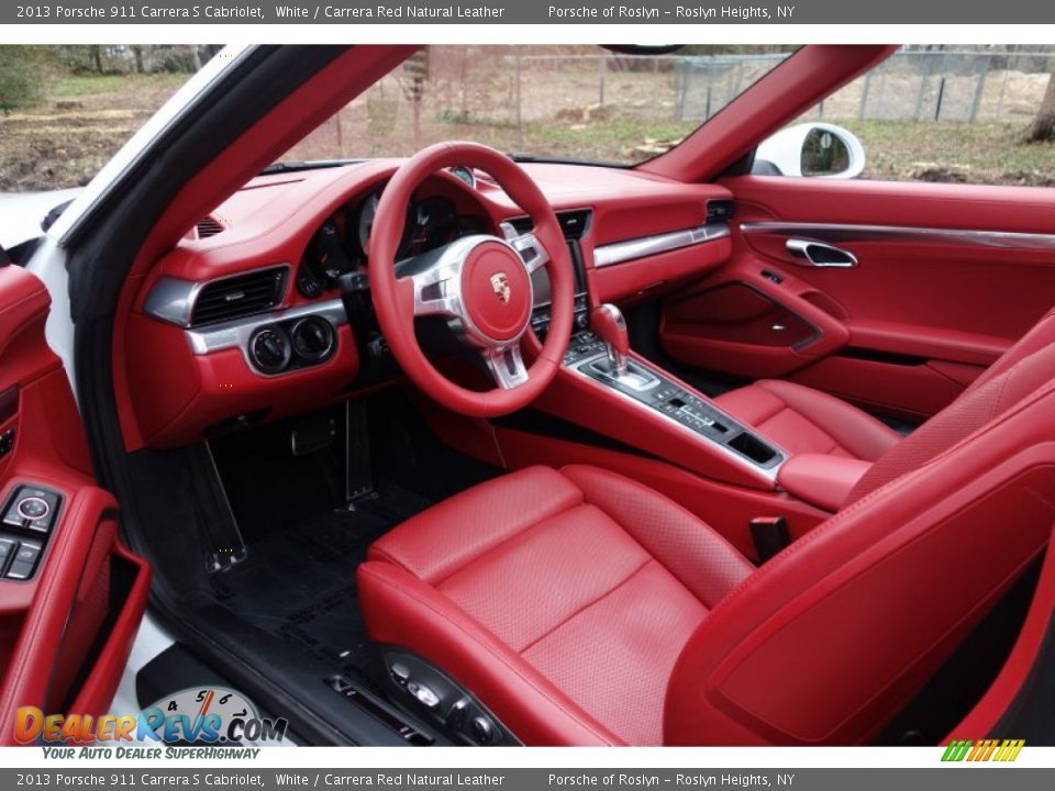 Carrera Red Natural Leather Interior - 2013 Porsche 911 Carrera S Cabriolet Photo #12