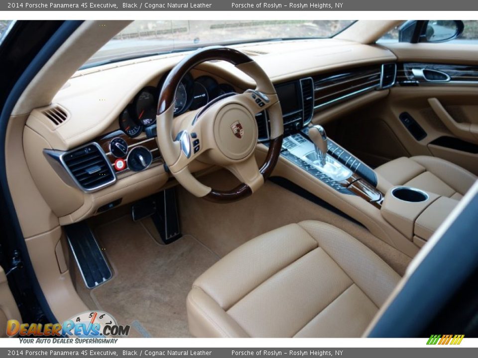 Cognac Natural Leather Interior - 2014 Porsche Panamera 4S Executive Photo #10
