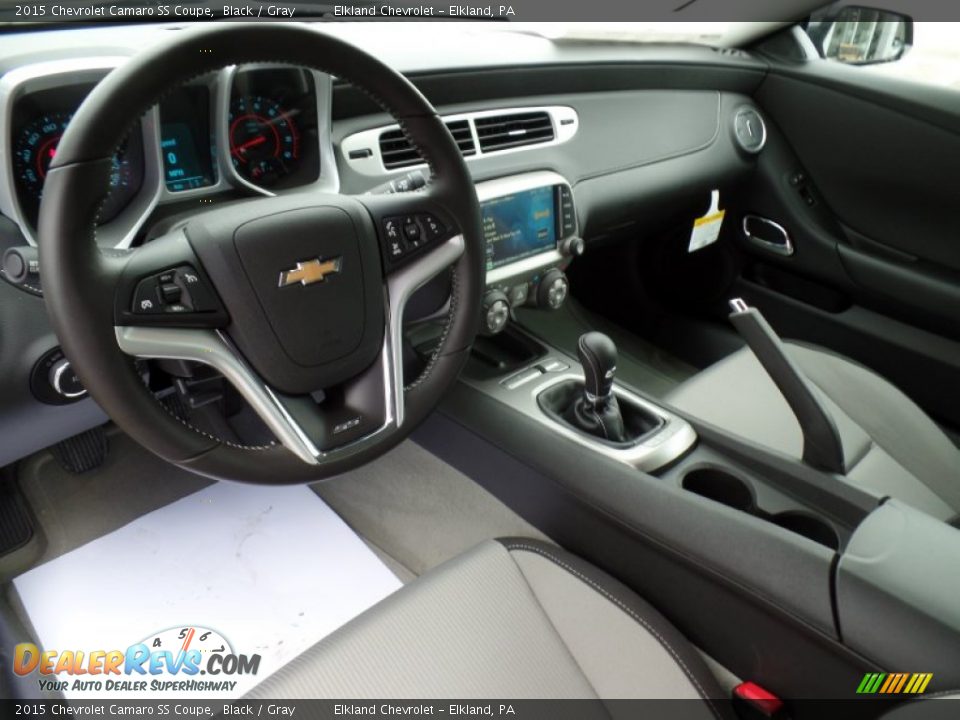 Gray Interior - 2015 Chevrolet Camaro SS Coupe Photo #15