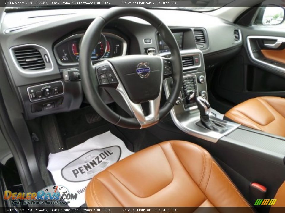 2014 Volvo S60 T5 AWD Black Stone / Beechwood/Off Black Photo #13