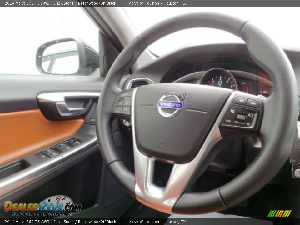 2014 Volvo S60 T5 AWD Black Stone / Beechwood/Off Black Photo #31