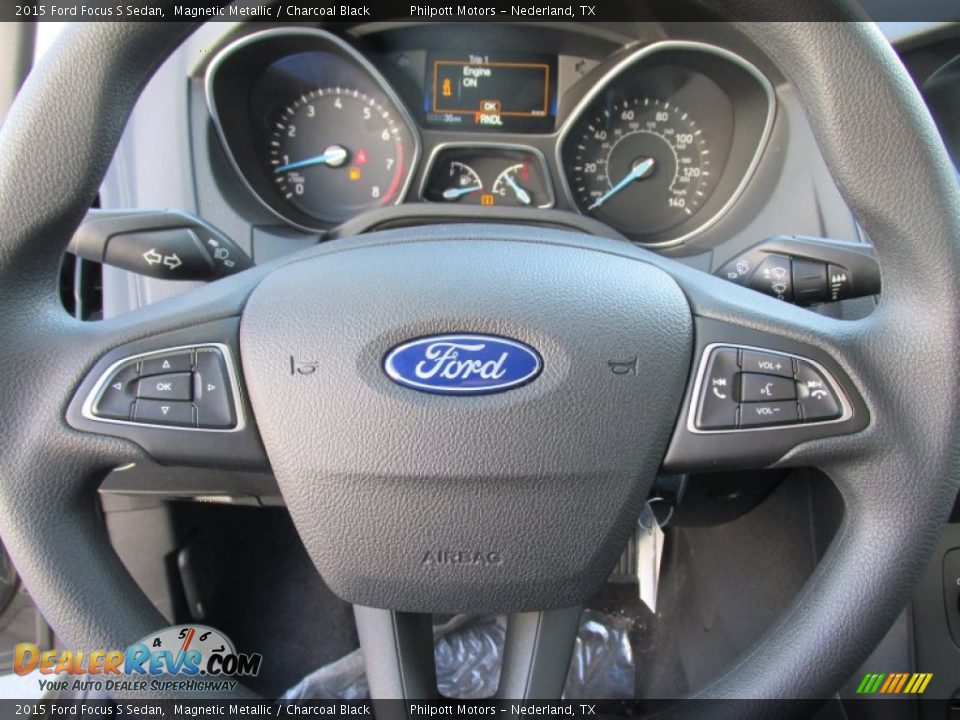 2015 Ford Focus S Sedan Magnetic Metallic / Charcoal Black Photo #29
