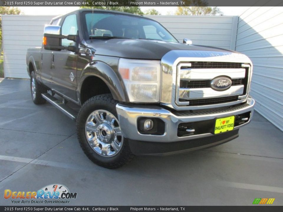 2015 Ford F250 Super Duty Lariat Crew Cab 4x4 Caribou / Black Photo #2