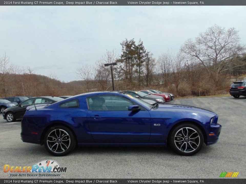 2014 Ford Mustang GT Premium Coupe Deep Impact Blue / Charcoal Black Photo #2