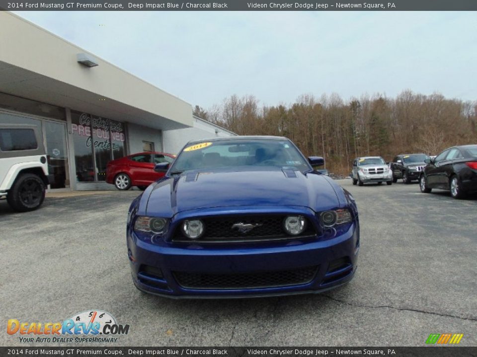 2014 Ford Mustang GT Premium Coupe Deep Impact Blue / Charcoal Black Photo #8