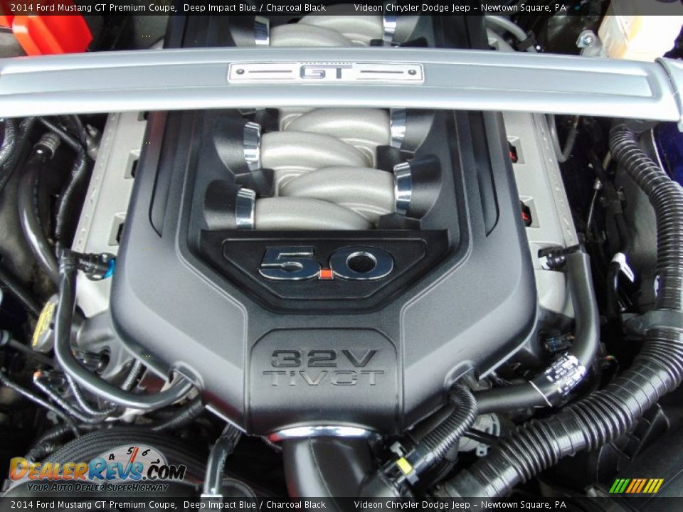 2014 Ford Mustang GT Premium Coupe Deep Impact Blue / Charcoal Black Photo #12