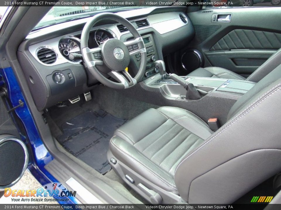 2014 Ford Mustang GT Premium Coupe Deep Impact Blue / Charcoal Black Photo #16