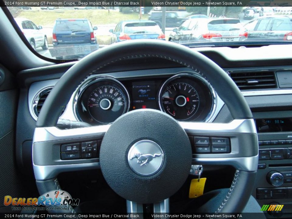 2014 Ford Mustang GT Premium Coupe Deep Impact Blue / Charcoal Black Photo #27