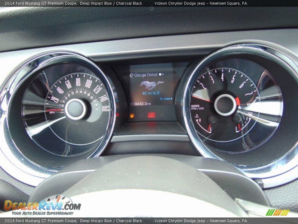 2014 Ford Mustang GT Premium Coupe Deep Impact Blue / Charcoal Black Photo #28