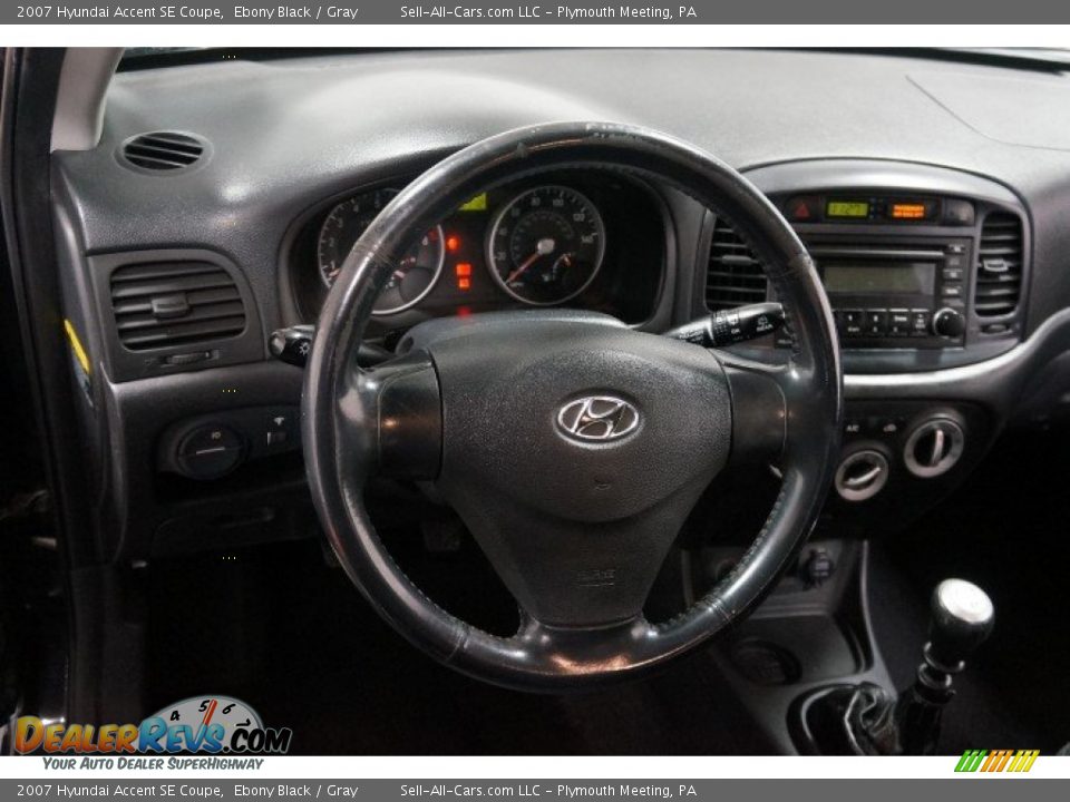 2007 Hyundai Accent SE Coupe Ebony Black / Gray Photo #20