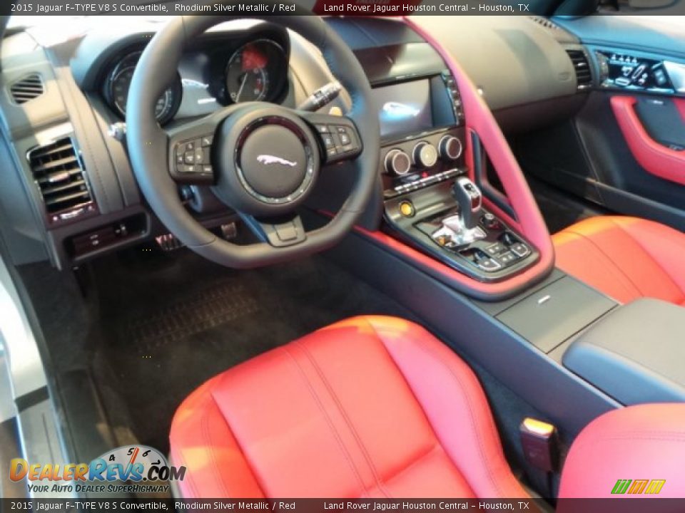 Red Interior - 2015 Jaguar F-TYPE V8 S Convertible Photo #9