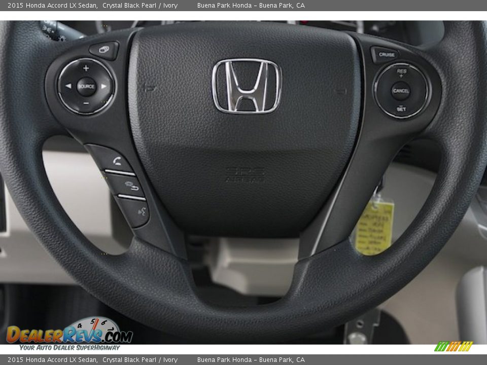 2015 Honda Accord LX Sedan Crystal Black Pearl / Ivory Photo #10