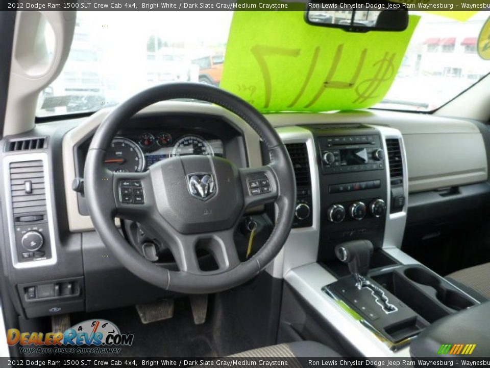 2012 Dodge Ram 1500 SLT Crew Cab 4x4 Bright White / Dark Slate Gray/Medium Graystone Photo #13