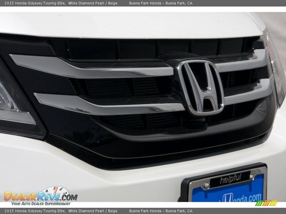 2015 Honda Odyssey Touring Elite White Diamond Pearl / Beige Photo #7