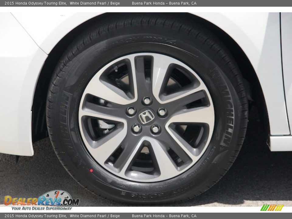 2015 Honda Odyssey Touring Elite White Diamond Pearl / Beige Photo #11