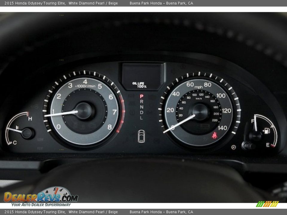 2015 Honda Odyssey Touring Elite White Diamond Pearl / Beige Photo #27