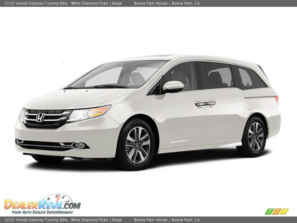 2015 Honda Odyssey Touring Elite White Diamond Pearl / Beige Photo #28