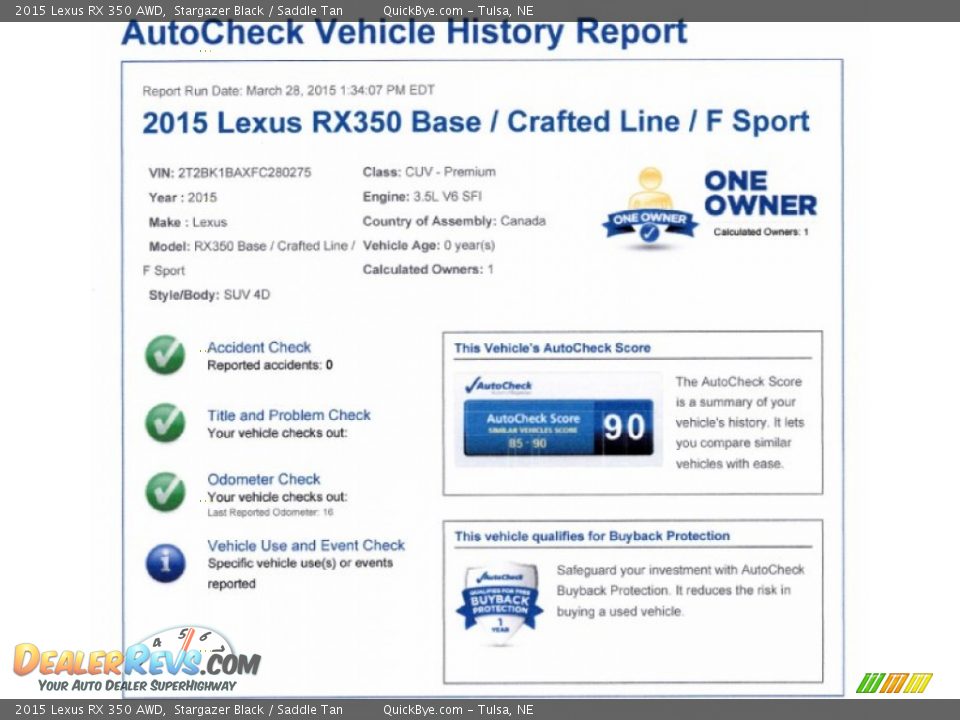 2015 Lexus RX 350 AWD Stargazer Black / Saddle Tan Photo #16