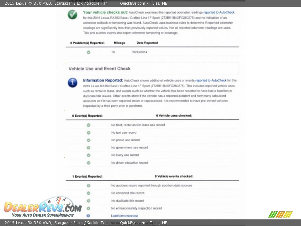 2015 Lexus RX 350 AWD Stargazer Black / Saddle Tan Photo #18