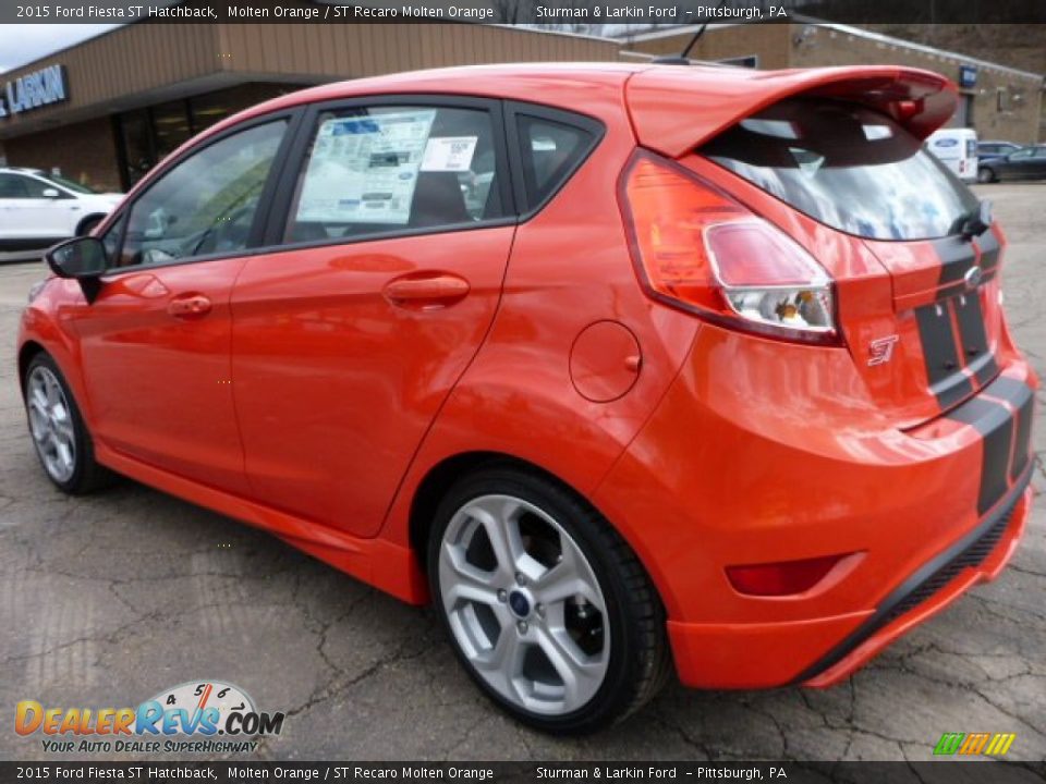 2015 Ford Fiesta ST Hatchback Molten Orange / ST Recaro Molten Orange Photo #4