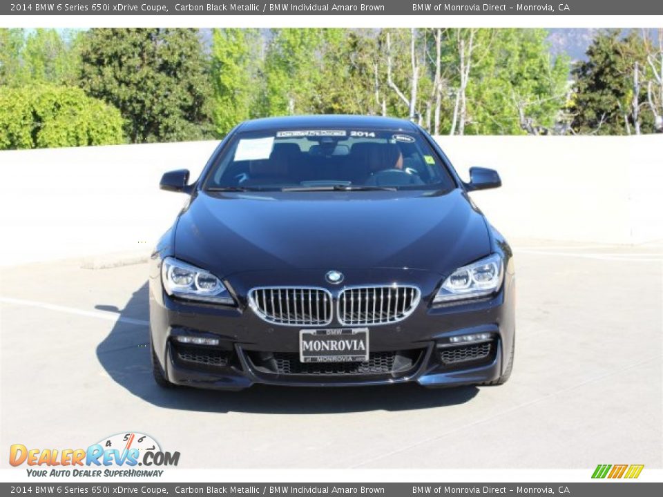 2014 BMW 6 Series 650i xDrive Coupe Carbon Black Metallic / BMW Individual Amaro Brown Photo #7