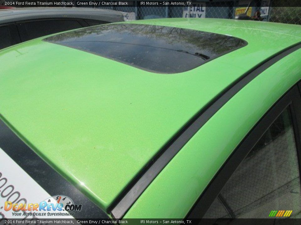 2014 Ford Fiesta Titanium Hatchback Green Envy / Charcoal Black Photo #5