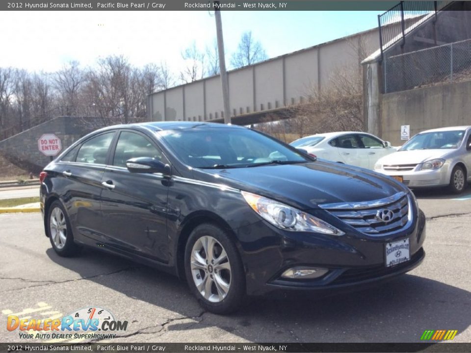 2012 Hyundai Sonata Limited Pacific Blue Pearl / Gray Photo #3