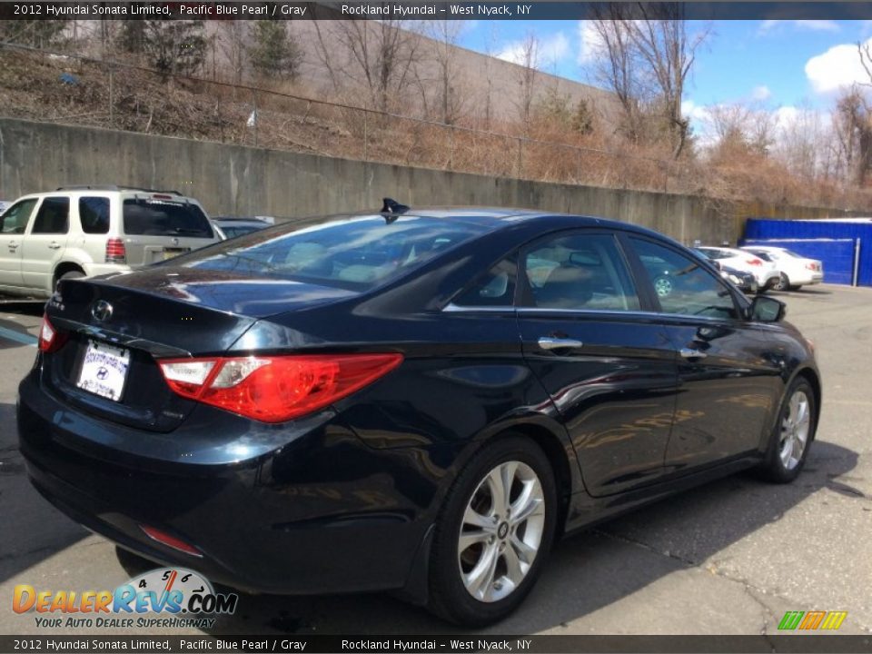 2012 Hyundai Sonata Limited Pacific Blue Pearl / Gray Photo #4