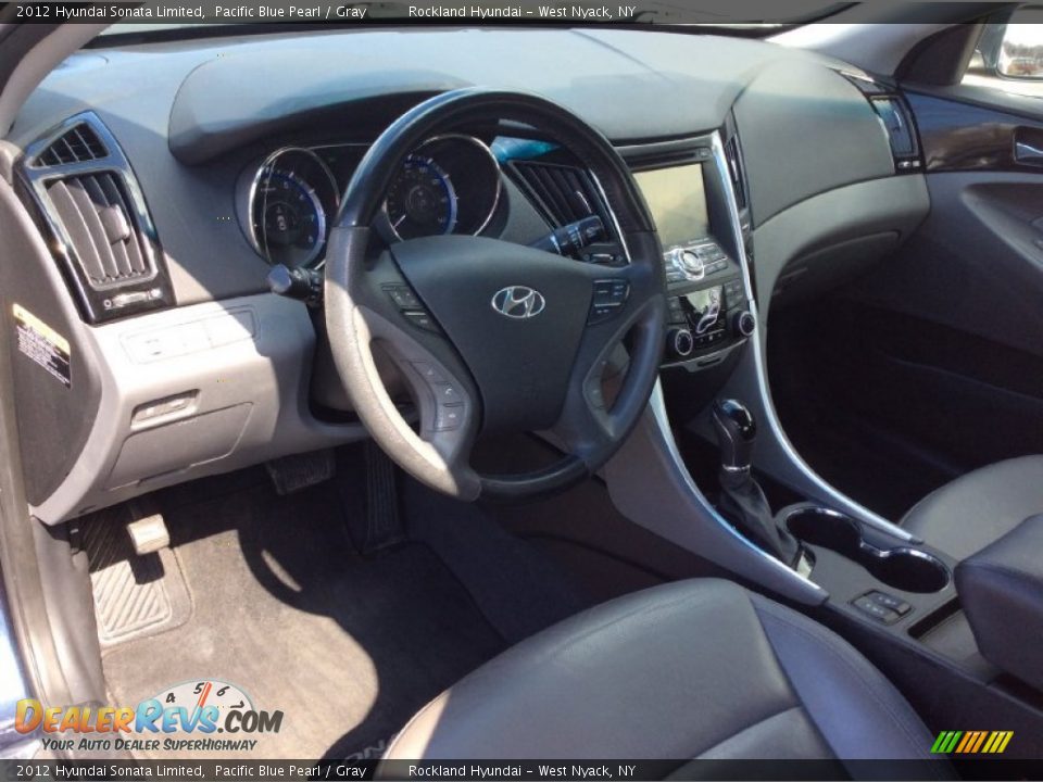 2012 Hyundai Sonata Limited Pacific Blue Pearl / Gray Photo #12