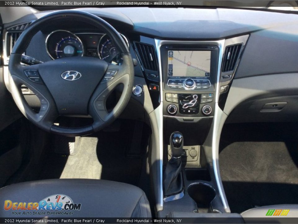 2012 Hyundai Sonata Limited Pacific Blue Pearl / Gray Photo #14