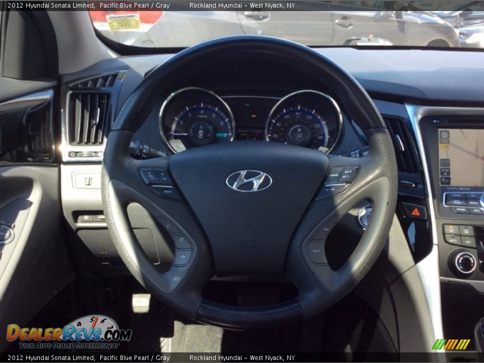 2012 Hyundai Sonata Limited Pacific Blue Pearl / Gray Photo #15