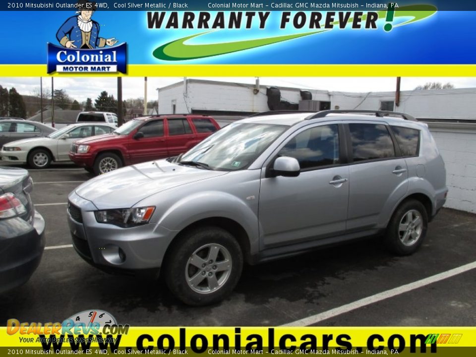 2010 Mitsubishi Outlander ES 4WD Cool Silver Metallic / Black Photo #1