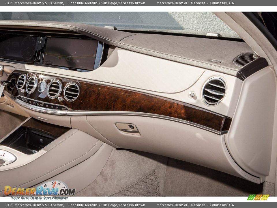 2015 Mercedes-Benz S 550 Sedan Lunar Blue Metallic / Silk Beige/Espresso Brown Photo #8