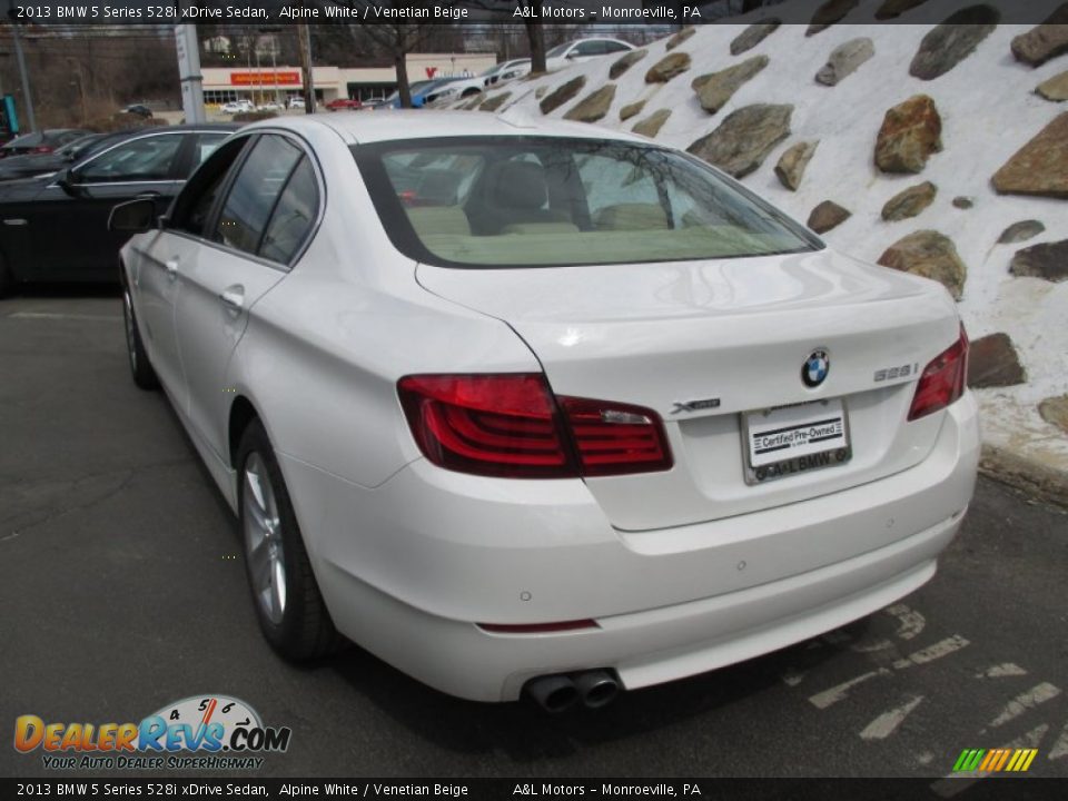 2013 BMW 5 Series 528i xDrive Sedan Alpine White / Venetian Beige Photo #4