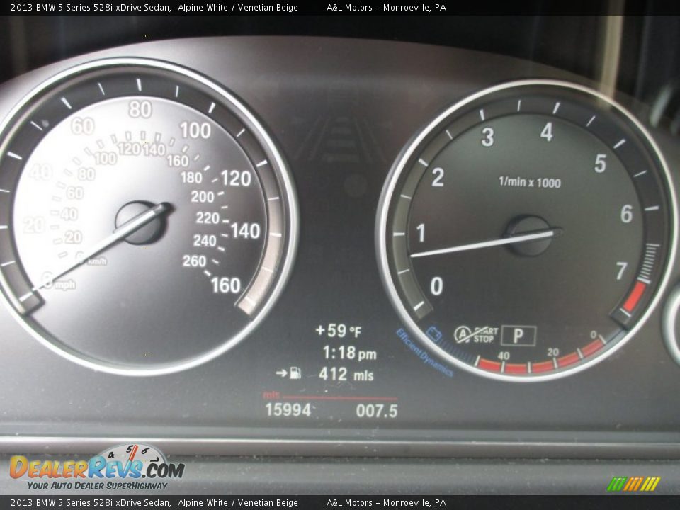 2013 BMW 5 Series 528i xDrive Sedan Alpine White / Venetian Beige Photo #20