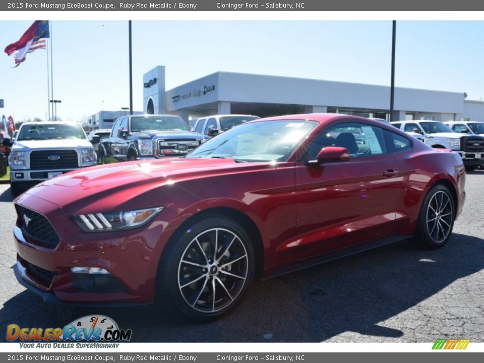 2015 Ford Mustang EcoBoost Coupe Ruby Red Metallic / Ebony Photo #3