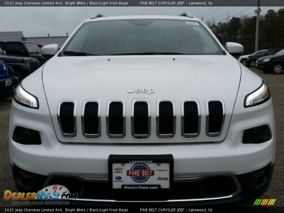 2015 Jeep Cherokee Limited 4x4 Bright White / Black/Light Frost Beige Photo #2